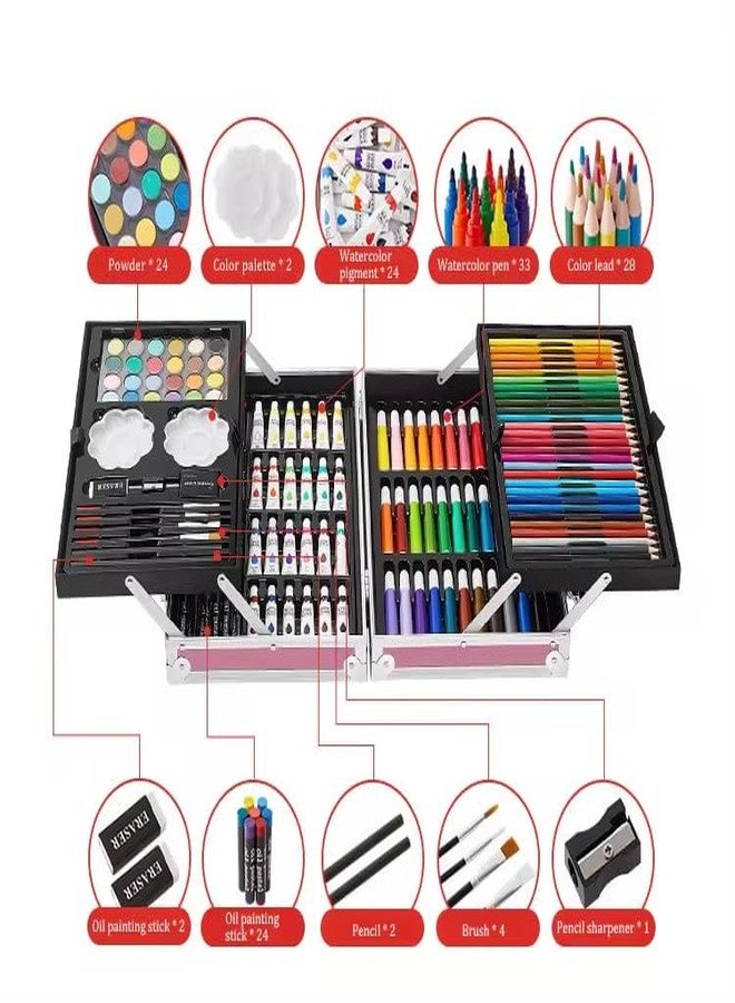 CALIST 145 Pcs Kids Art Kit, Sketch Pencil Shading Drawing Set, Colour Set Crayons, Oil Pastels, Colour Pencils, Watercolor Cakes, Paint Brushes, Sharpener, Eraser, Multicolor - Image 3